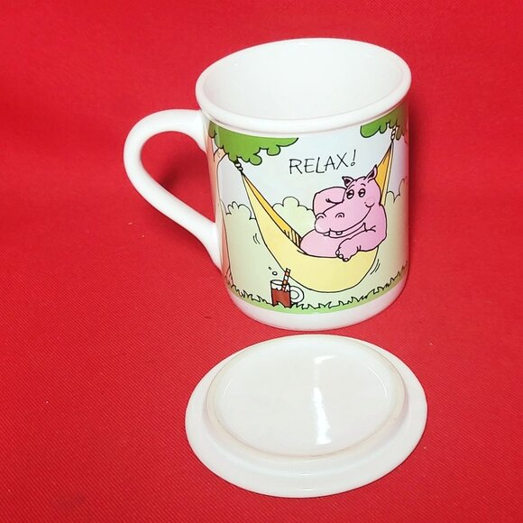 Hallmark Sit Back Relax Hippo Mug and Coaster Mug Mates Japan - Picture 4 of 13
